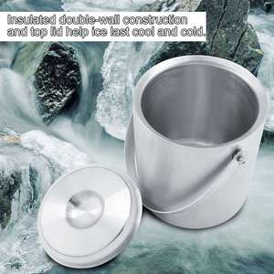 Seau à glace en acier inoxydable à double paroi isolé de haute qualité, design classique, en métal premium pour seaux Direct - Product Image 5