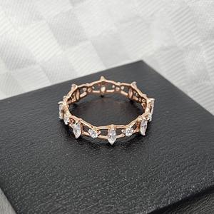 Bague en diamant Marquise de luxe cultivée en laboratoire 14K/18K or blanc classique laboratoire d'éternité créé bague de fiançailles taille brillante pour mariage - Product Image 2