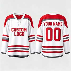 Maillots de hockey sur glace unisexes pour adultes, personnalisés, respirants, à séchage rapide, antibactériens, 100 % polyester, col en V, sans manches, avec bretelles intégrales - Product Image 2