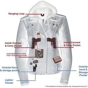 Chaqueta de Motociclista de Cuero Negra Ventilada para Mujer 2025 MLL2575 con Capucha Desmontable - Product Image 3