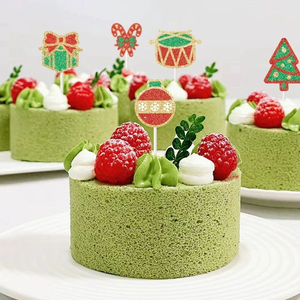Décorations de fête de Noël, adorable arbre et boîte cadeau, fournitures pour desserts, kit de décorations pour cupcakes sur le thème des fêtes - Product Image 3