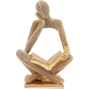 Statua Moderna Estetica di Donna che Legge in Oro, Scultura Astratta, Ornamento, Figurina Decorativa per Casa, Oro Scintillante - Product Image 1