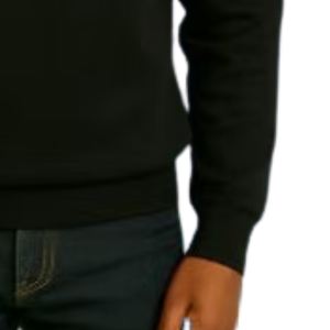 Pull en molleton à col zippé brodé noir pour garçon, manches longues, décontracté, chaud, confortable pour tous les jours - Product Image 4