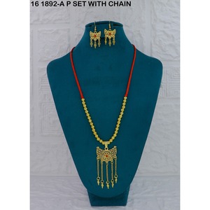 Exquisitos y Lujosos Conjuntos de Joyería de Moda para Bodas en el Medio Oriente, Estilo Dubái, de Aleación de Cobre con Baño de Oro, Collar y Pendientes para Mujer - Product Image 5