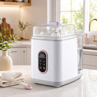 Habebe Lave-biberons électrique automatique 400W avec stérilisateur et sécheur, capacité 4 biberons, réservoir d'eau amovible 3L