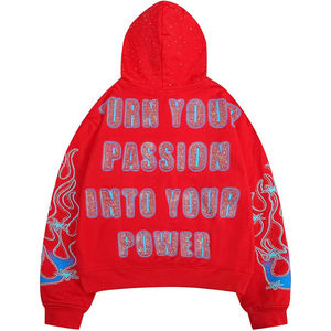 Sweat à capuche Chiaroscuro en strass pour homme, mélange coton et polyester, effet dégradé cristal lumière et ombre - Product Image 2