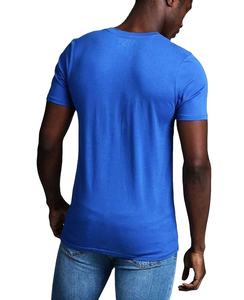 T-shirt à manches courtes pour hommes, blanc bleu, coupe musclée, couleur unie, palangre, sortie d'usine, OEM, Richbro, industrie, style streetwear - Product Image 4