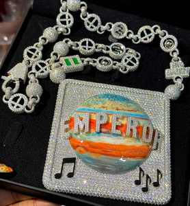 สร้อยคอเงินแท้ 925 สไตล์ฮิปฮอปร็อค ลายดอกกุหลาบ 3 มิติ พร้อมจี้โมอิสซาไนต์  เครื่องประดับแฟชั่นสำหรับเป็นของขวัญ - Product Image 2