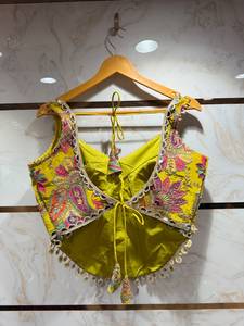 Ensemble Lehenga Choli pour femmes, pur coton, brodé, réversible, tenue de fête, pour mariage et Diwali - Product Image 6