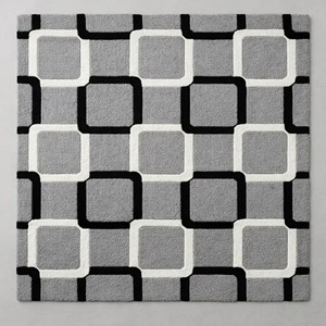 Tapis géométrique moderne, tapis moelleux en peluche tufté à la main, tapis antidérapant pour salon, chambre, bureau, hôtel, tapis décoratif - Product Image 4