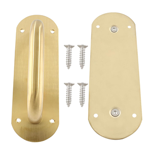 Manija de Puerta Dorada con Placa Plana de Acero Inoxidable para Interiores y Herrajes de Puerta para Uso Residencial y Comercial - Product Image 2