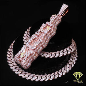 Colgante de Lujo con Forma de Pistola AK47, con Moissanita VVS, Plata 925, Certificado GIA, Oro Rosa, Joyería Hip Hop para Hombre - Product Image 6