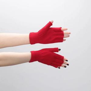 Guantes de punto sin dedos, guantes de trabajo elásticos y cálidos para invierno, para mujeres y hombres, accesorios de ciclismo, servicio OEM - Product Image 4