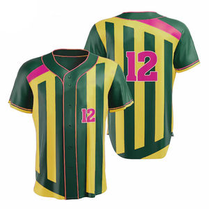 Ensemble d'uniformes de baseball personnalisés pour adultes, maillot de baseball à boutons, logo brodé, maillots de baseball sublimés - Product Image 1