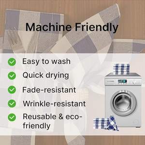 Servilletas de Tela Ecológicas Reutilizables con Estampado de Rejilla para Restaurantes, Servilletas para Cena y Bodas, Estilo de Tejido Liso para Fiestas - Product Image 6