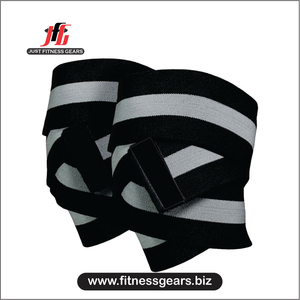 Sangles élastiques de soutien pour genoux, protection et compression en nylon et coton avec fermeture auto-agrippante pour haltérophilie, entraînement, gym et fitness - Product Image 1