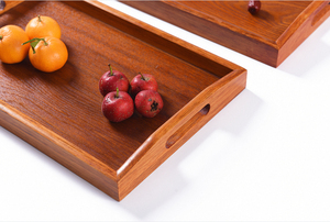 Plateau de service rustique en bois fait main pour la cuisine, la table basse, la salle à manger, plateau décoratif pour ottoman avec poignées, multi-usages - Product Image 5