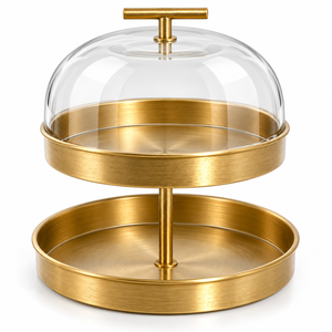 Plateau à chocolat décoratif en argent avec dôme en verre pour restaurants, hôtels, mariages et événements, tailles et couleurs personnalisées disponibles - Product Image 6