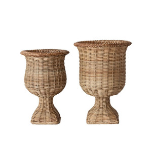 Jarrón de Ratán Rústico para Decoración del Hogar, Jarrón Moderno para Flores con Lazo, Diseño OEM Personalizado, Hecho a Mano en Fábrica de Vietnam - Product Image 5