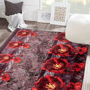 Tapis moderne Shufu en promotion – Motif abstrait gaufré, points en polyester haute densité, non-tissé, anti-allergique, mousse, poils moyens - Product Image 4