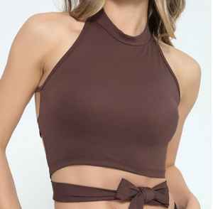 Top Corto Deportivo para Mujer, Ligero, Sin Costuras, con Tirantes en la Espalda, Diseño Halter con Sujetador Incorporado, para Gimnasio y Deportes - Product Image 5