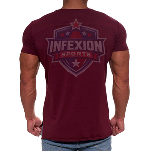 Men's Slim Fit Solid <b>Maroon</b> Short Sleeve O-Neck Cotton T-Shirt Casual Jersey Knitted <b>Top</b> - Product Image 3