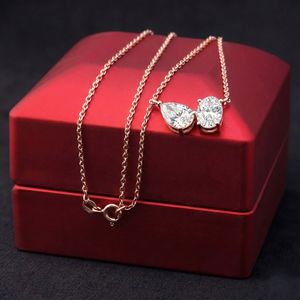 Pendentif en diamant ovale brillant de 2,00 carats cultivé en laboratoire, or 14 carats, léger, pour usage quotidien, bijoux pour femmes, certifié IGI - Product Image 1