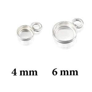 Minimalist <b>Solid</b> 925 Sterling <b>Silver</b> Plain Collet Cup Light Weight Metal Casting Fine Pendant & Charm Jewelry Component Mounting - Product Image 3
