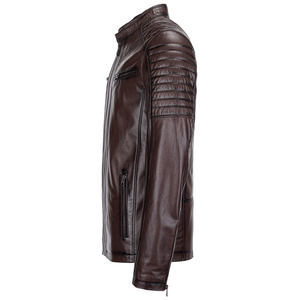 Vestes pour hommes de qualité supérieure, vestes en cuir pour motards, vestes en cuir effet vieilli pour hommes, fournisseur de vestes de motard. - Product Image 2