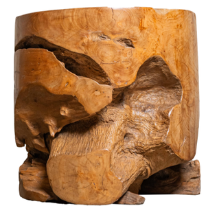 Tabourets en bois naturel de qualité supérieure, meubles artisanaux pour salon, villas, café, ensemble de table en teck rustique de luxe ARTERRA - Product Image 4