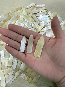 Wholesale Premium <b>Polished</b> Natural White Mother of Pearl Rough Gemstone Square Pieces 15mm Bulk Box Packing - Product Image 1