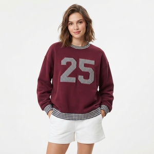 Oversized Sweatshirt Set Mockneck Casual Pullover <b>Top</b> <b>Long</b> <b>Sleeve</b> Comfortable Design <b>White</b> Shorts Two Piece Outfit Wholesales - Product Image 2
