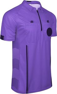 Men Purple Soccer Jersey Short Sleeve Zipper Collar Moisture Wicking Polyester Athletic Shirt with Pockets and Sublimated Print - Product Image 6