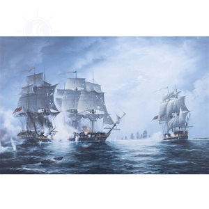 Impression sur toile de la bataille de Flamborough Head, peinture historique de bataille navale, art mural nautique, maritime, 89,15Lx3,3Wx59,7H cm - Product Image 2