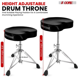 Siège de batterieur rembourré 4 pouces à 5 pieds, tabouret de guitare réglable pour musicien - Product Image 4