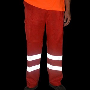 กางเกงทำงานนิรภัยสะท้อนแสงสำหรับผู้ชาย Hi-Vis ผ้าฝ้าย 100% คุณภาพสูง สำหรับงานเหมืองและจราจร ผลิตในประเทศปากีสถาน - Product Image 3