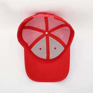 Gorra de Béisbol de Malla Roja de 6 Paneles, Unisex, Ajustada, Transpirable, de Color Sólido, Informal, para Primavera y Verano, para Adultos - Product Image 5