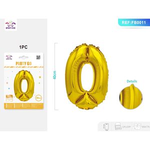 Small Size 40CM Gold Number Foil <b>Balloon</b> Pack 12PACKS-for Party <b>Decorations</b> - Product Image 1