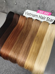 Extensions de cheveux humains 100% vierges Remy, lisses naturels, couleur naturelle, doux et brillants, en vrac, 1KG, double trame machine - Product Image 2