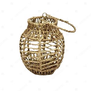 Modern Organic Oval Jar Seagrass Lantern Candle Holder Hanging <b>Rope</b> Lanterns Garden Glass Candle Holder <b>Light</b> Interior Decor - Product Image 2