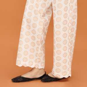 Pantalon femme coupe droite sérigraphié doré PW4521 - Product Image 2