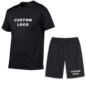 Conjunto de camisa y pantalones cortos para hombre con logo personalizado, ropa deportiva de verano para playa, pantalones cortos atléticos y para gimnasio, camisa y pantalones cortos para hombre - Product Image 1