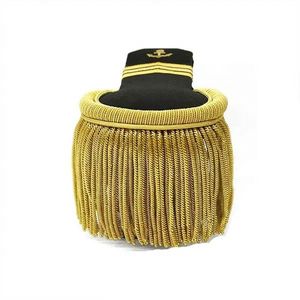 Wholesale Manufactured <b>Top</b> Rank Shoulder Badges Epaulettes Customized Embroidered Guard Shoulder Epaulettes with Gold <b>Fringe</b> - Product Image 2