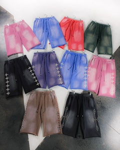 Pantalones Cortos de Mezclilla Personalizados para Hombre con Gráfico de Esqueleto, Estilo Vintage, Lavado Ácido, Jorts de Mezclilla de Alta Calidad con Diamantes de Imitación en la Costura Lateral, Ropa Urbana - Product Image 3
