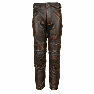 Pantalon en cuir pour homme, grande taille, en cuir de vachette véritable, respirant, résistant à l'abrasion, pour motard urbain, vente en gros, OEM - Product Image 1