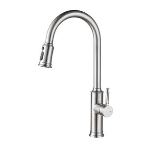 Rubinetto da Cucina a Doppia Maniglia con Doccetta Estraibile, Acciaio Inox 304, Finitura Lucida in Ottone, Superficie Bronzo, Miscelatore da Cucina DK - Product Image 6