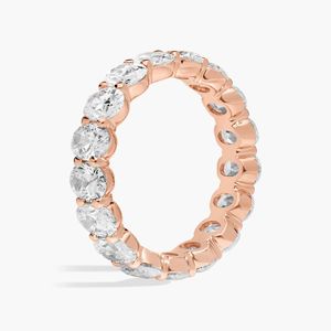 Oval Cut Lab-Grown Diamond Filled Eternity <b>Ring</b> in 14K Yellow Gold Luxury - Product Image 5