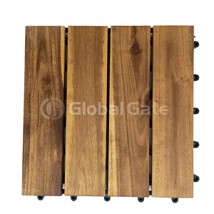 Azulejos de cubierta entrelazados de madera de acacia Suelo de patio exterior impermeable - Product Image 1