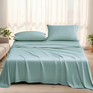 Drap de lit uni en fibre de bambou 300TC, doux, durable et rafraîchissant, pour la maison, la chambre, l'hôtel, les centres de villégiature et les locations, en vente - Product Image 6