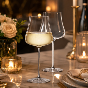 Verres à vin en borosilicate faits à la main de 440 ml, sans plomb, transparents, à pied, pour vin rouge et blanc, réutilisables, vente en gros - Product Image 1